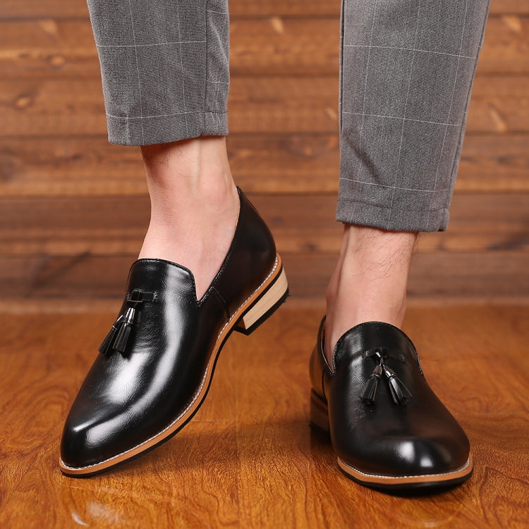 Pointed British Men Dress Shoes Soft Rubber Sole Shoes Wedding Shoes, Size:38