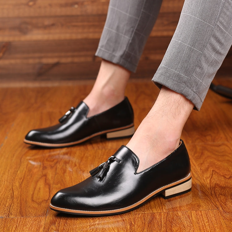 Pointed British Men Dress Shoes Soft Rubber Sole Shoes Wedding Shoes, Size:40