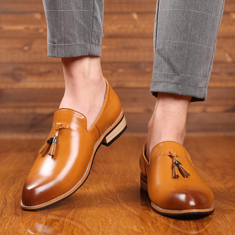Pointed British Men Dress Shoes Soft Rubber Sole Shoes Wedding Shoes, Size:41