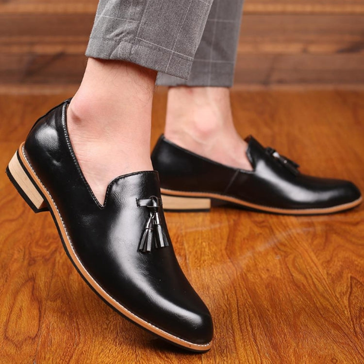 Pointed British Men Dress Shoes Soft Rubber Sole Shoes Wedding Shoes, Size:42
