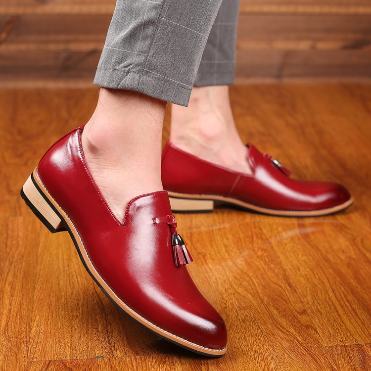 Pointed British Men Dress Shoes Soft Rubber Sole Shoes Wedding Shoes, Size:43