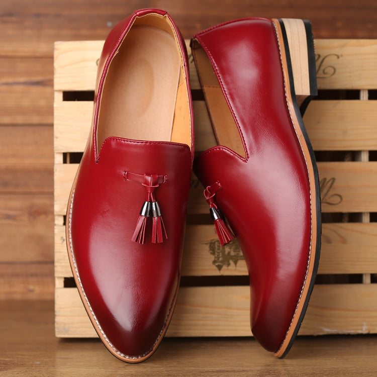 Pointed British Men Dress Shoes Soft Rubber Sole Shoes Wedding Shoes, Size:43