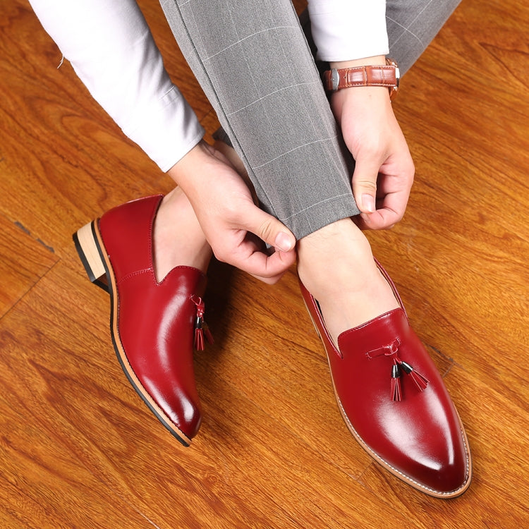 Pointed British Men Dress Shoes Soft Rubber Sole Shoes Wedding Shoes, Size:46