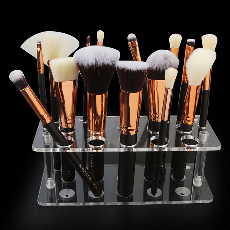 20 Holes Makeup Brush Display Stand Makeup Brush Holder Drying Rack Holder Air Brush Tool Brush Placement Table(Transparent)