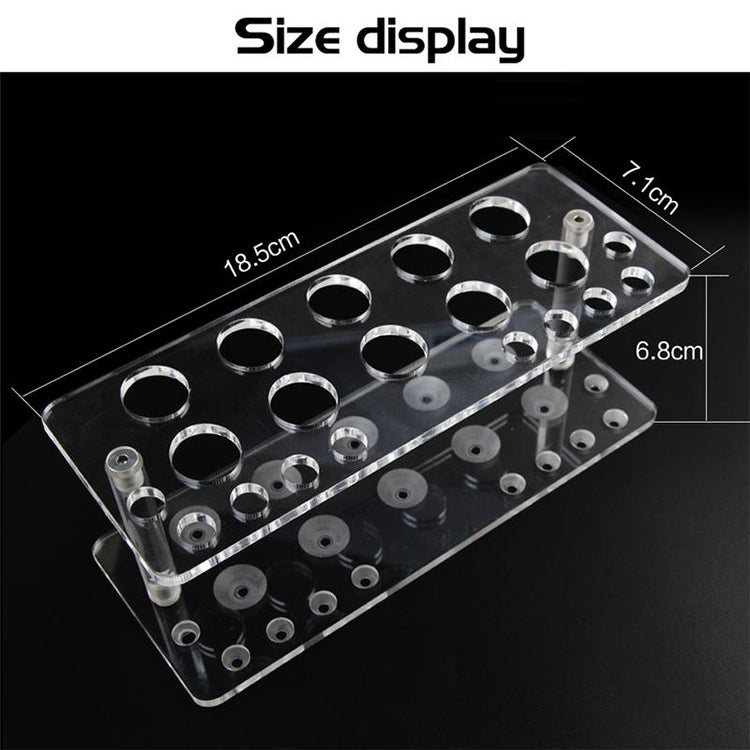 20 Holes Makeup Brush Display Stand Makeup Brush Holder Drying Rack Holder Air Brush Tool Brush Placement Table(Transparent)
