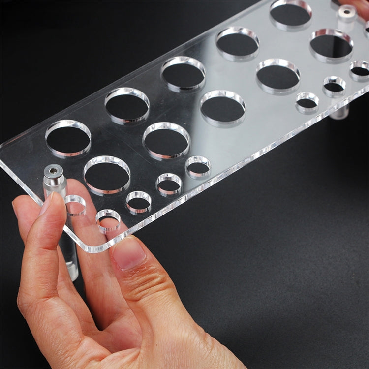 20 Holes Makeup Brush Display Stand Makeup Brush Holder Drying Rack Holder Air Brush Tool Brush Placement Table(Transparent)