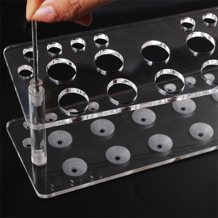 20 Holes Makeup Brush Display Stand Makeup Brush Holder Drying Rack Holder Air Brush Tool Brush Placement Table(Transparent)