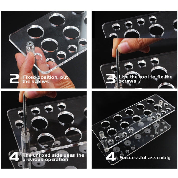 20 Holes Makeup Brush Display Stand Makeup Brush Holder Drying Rack Holder Air Brush Tool Brush Placement Table(Transparent)