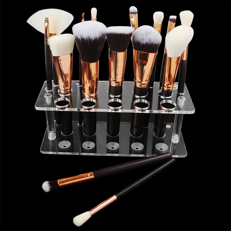 20 Holes Makeup Brush Display Stand Makeup Brush Holder Drying Rack Holder Air Brush Tool Brush Placement Table(Transparent)