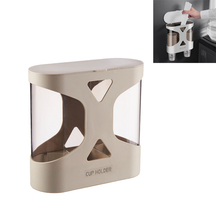 Free Punching Dustproof and Waterproof Wall-mounted Double Cup Holder isposable Cup Taker