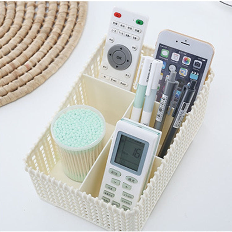 Plastic Coverless Desktop Miscellaneous Rattan Wicker Storage Basket