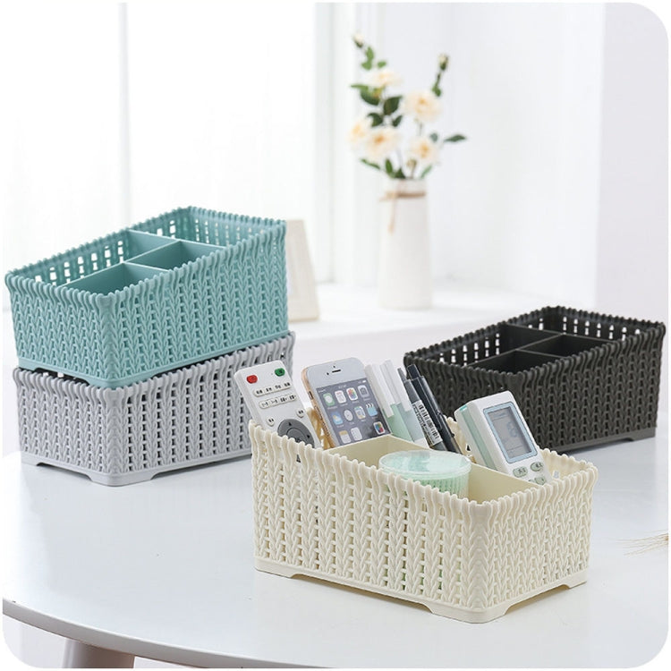 Plastic Coverless Desktop Miscellaneous Rattan Wicker Storage Basket