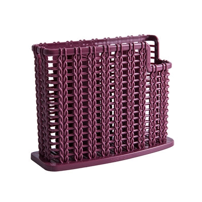 Kitchen Chopsticks Tableware Storage Box Household Drain Rack Multi-purpose Chopsticks Holder Rattan Style Chopstick Cage(Purple)