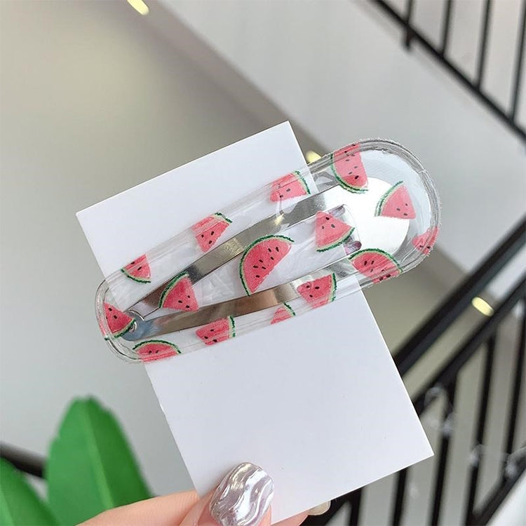 2 PCS Creative Cute Transparent Fruit Girl Hairpin Hair Accessories