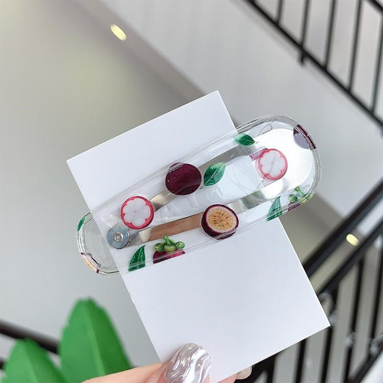2 PCS Creative Cute Transparent Fruit Girl Hairpin Hair Accessories