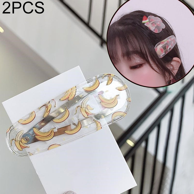 2 PCS Creative Cute Transparent Fruit Girl Hairpin Hair Accessories