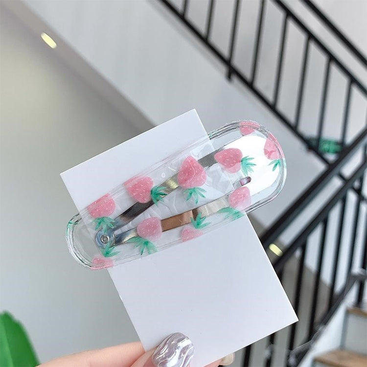 2 PCS Creative Cute Transparent Fruit Girl Hairpin Hair Accessories