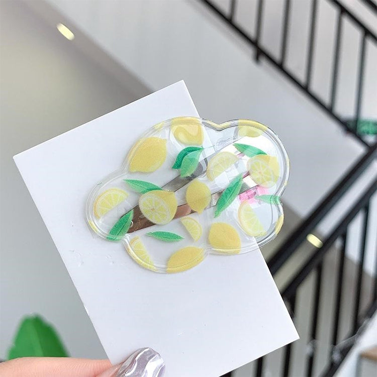 2 PCS Creative Cute Transparent Fruit Girl Hairpin Hair Accessories