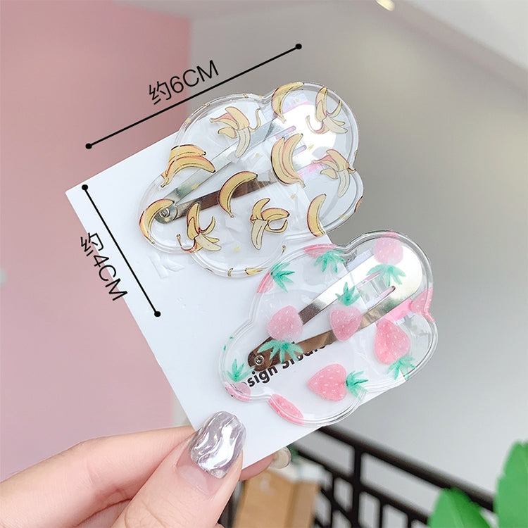 2 PCS Creative Cute Transparent Fruit Girl Hairpin Hair Accessories