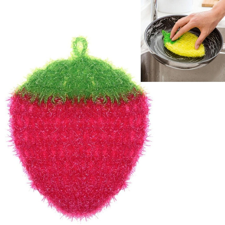 Cute Strawberry Dishcloth Polyester Fiber Dishrag Washing Cloth Clean Towel Home Kitchen Cleaning Tools