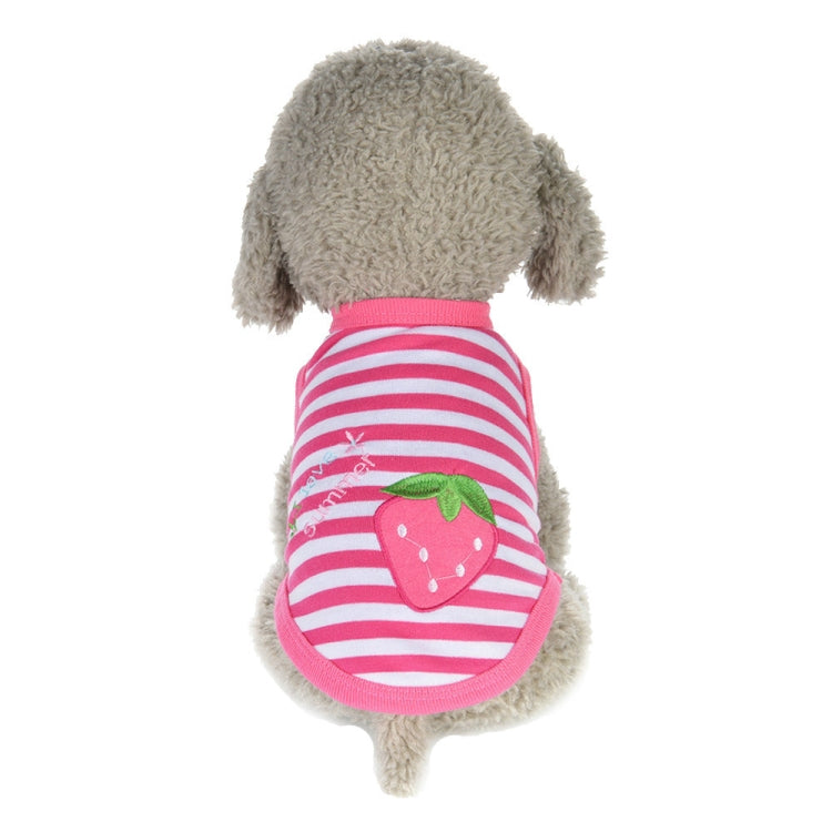 2 PCS A0904 Pet Dog Clothes Round Neck Shirt Strawberry Clothes, Size:XXS(Pink)