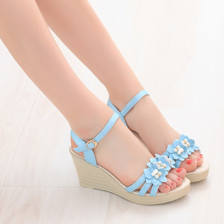 Women Flower Buckle High Heel Sandals, Shoe Size:36