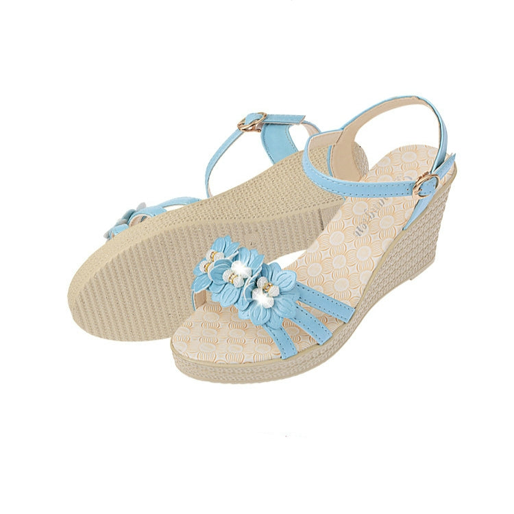 Women Flower Buckle High Heel Sandals, Shoe Size:36