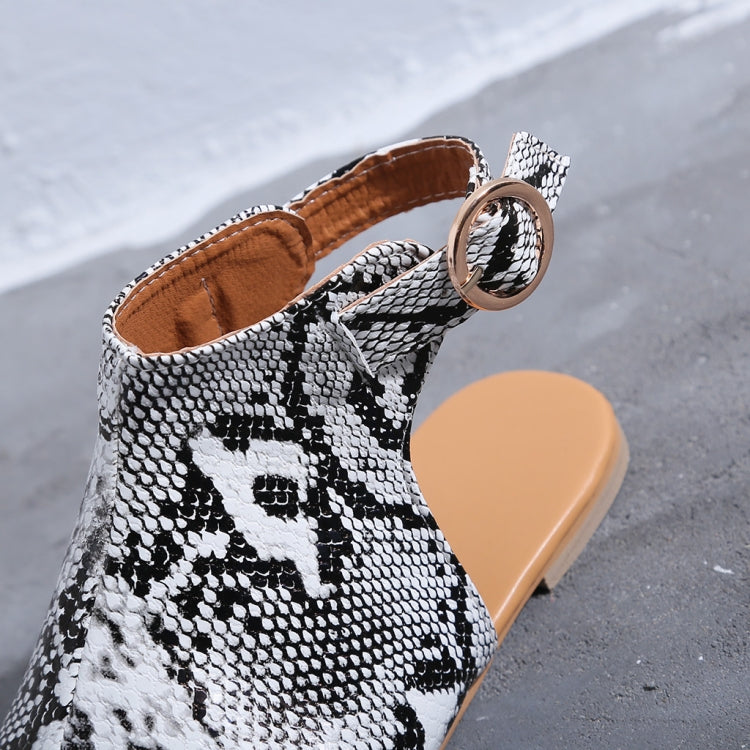 Ladies  Peep Toe Flat Buckle Casual Shoes Sandals Women Sandals, Shoe Size:35