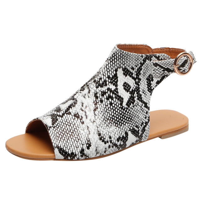 Ladies  Peep Toe Flat Buckle Casual Shoes Sandals Women Sandals, Shoe Size:35