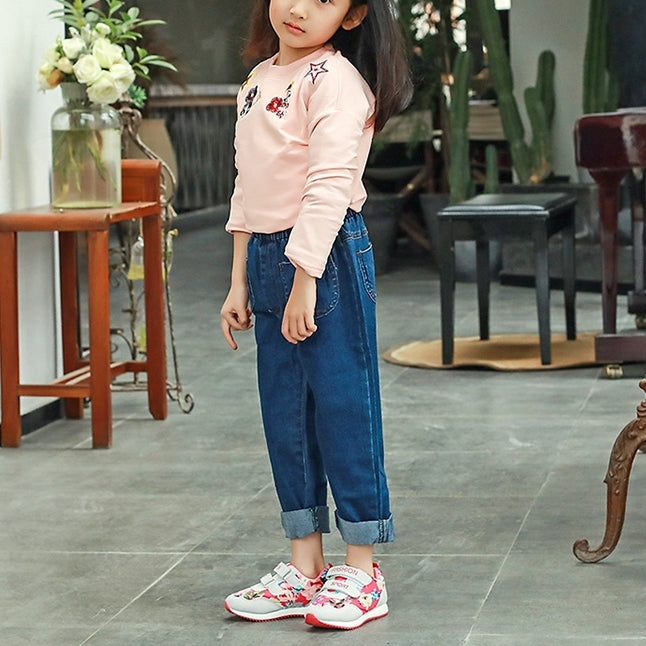 Children Retro Floral Shoes Sports Shoes, Size:34