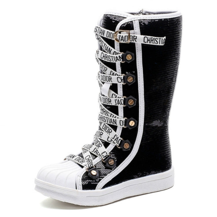 Sequined Girls High Boots, Size:28