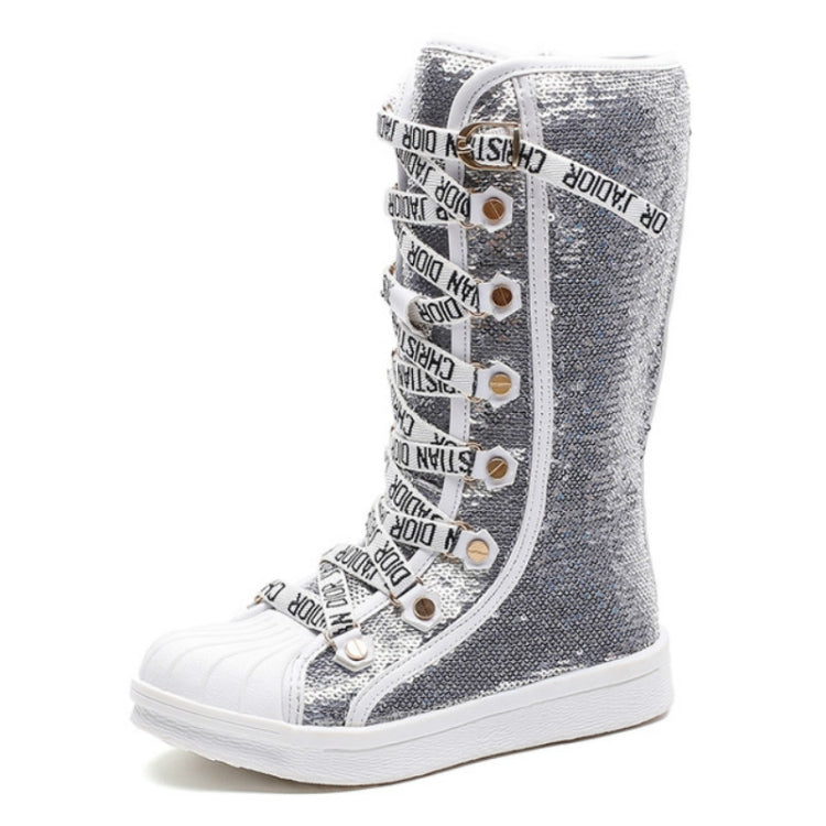 Sequined Girls High Boots, Size:28