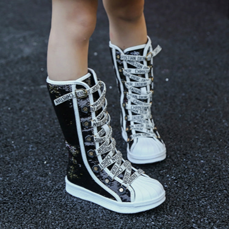 Sequined Girls High Boots, Size:28