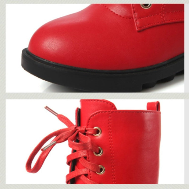 Winter Leather Children High Boots, Size:31, Color:Red Boot