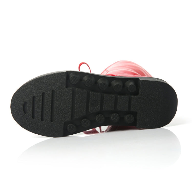 Winter Leather Children High Boots, Size:35, Color:Red Boot