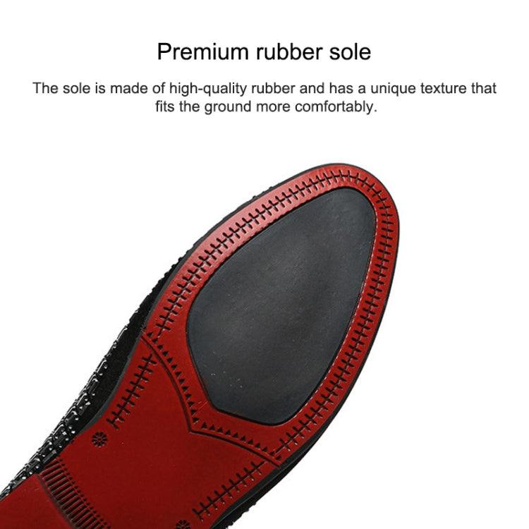 Leather Shoes Peas Shoes Fashion Fine Diamond Trend Men Shoes, Size:38(Black)