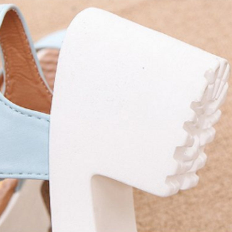 Round Toe Platform Sandals Women Fish Mouth Platform High Heels Wedge Sandals, Size:34