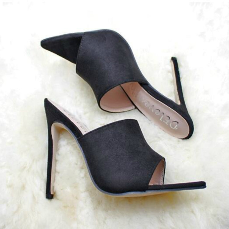 Summer Style Women Leopard High Heels Mules Pointed Toe Sexy Women Slides Female Thin High Heels Female Outdoor Slippers, Size:39