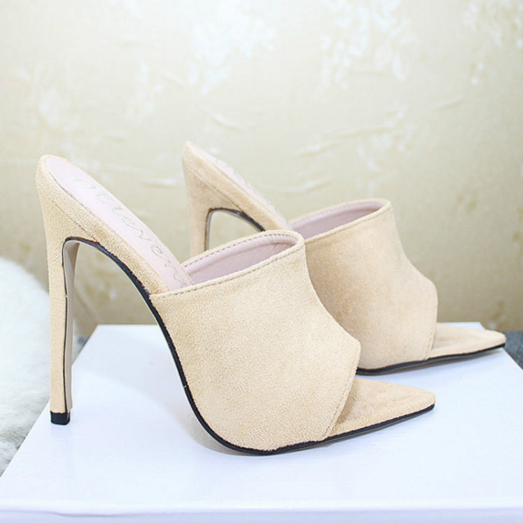 Summer Style Women Leopard High Heels Mules Pointed Toe Sexy Women Slides Female Thin High Heels Female Outdoor Slippers, Size:39