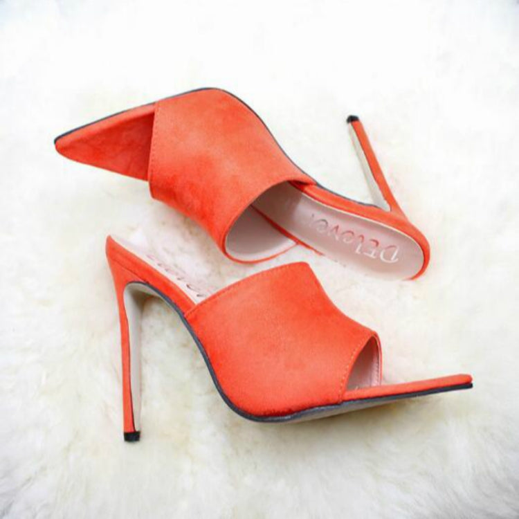 Summer Style Women Leopard High Heels Mules Pointed Toe Sexy Women Slides Female Thin High Heels Female Outdoor Slippers, Size:41