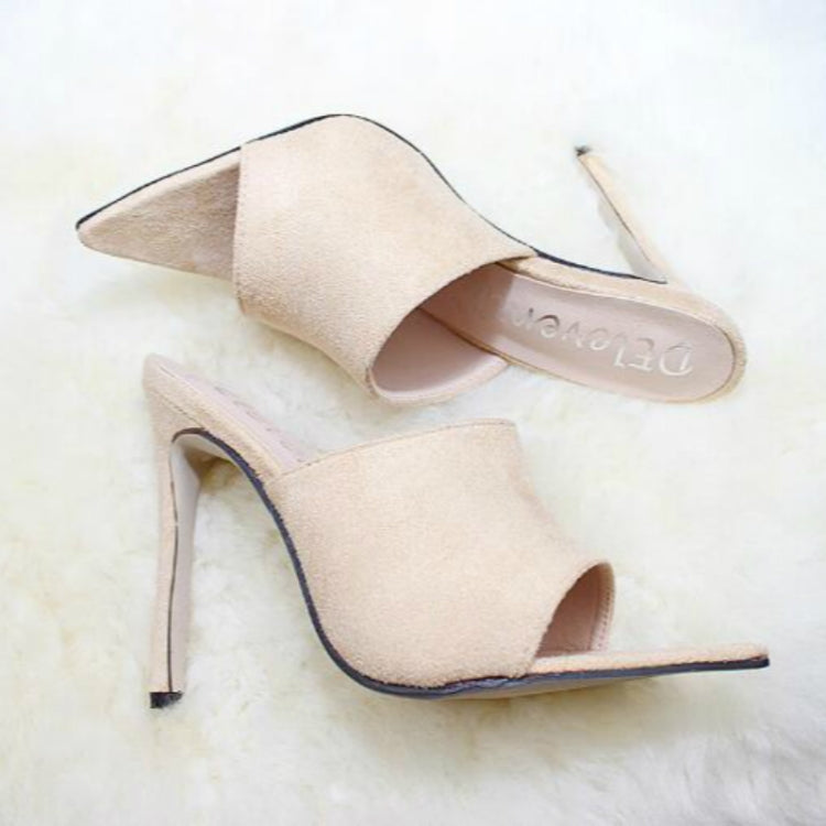 Summer Style Women Leopard High Heels Mules Pointed Toe Sexy Women Slides Female Thin High Heels Female Outdoor Slippers, Size:41