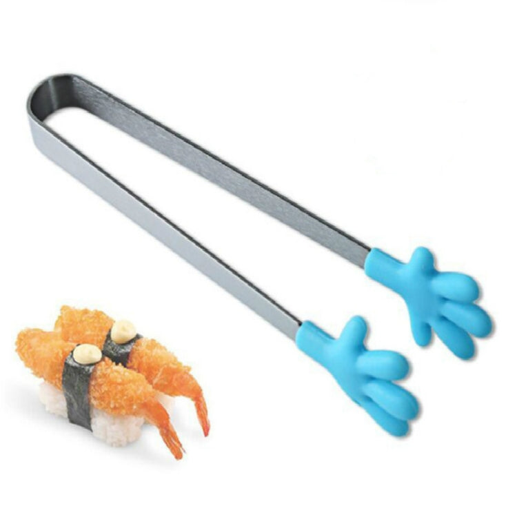 Silicone Stainless Steel Cooking Kitchen Ice Tong Food BBQ Salad Hand Clip