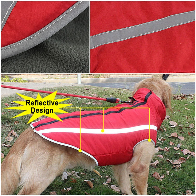Dog Reflective Strip Coat Jackets Winter Waterproof Warm Dog Vest, Size: 2XL