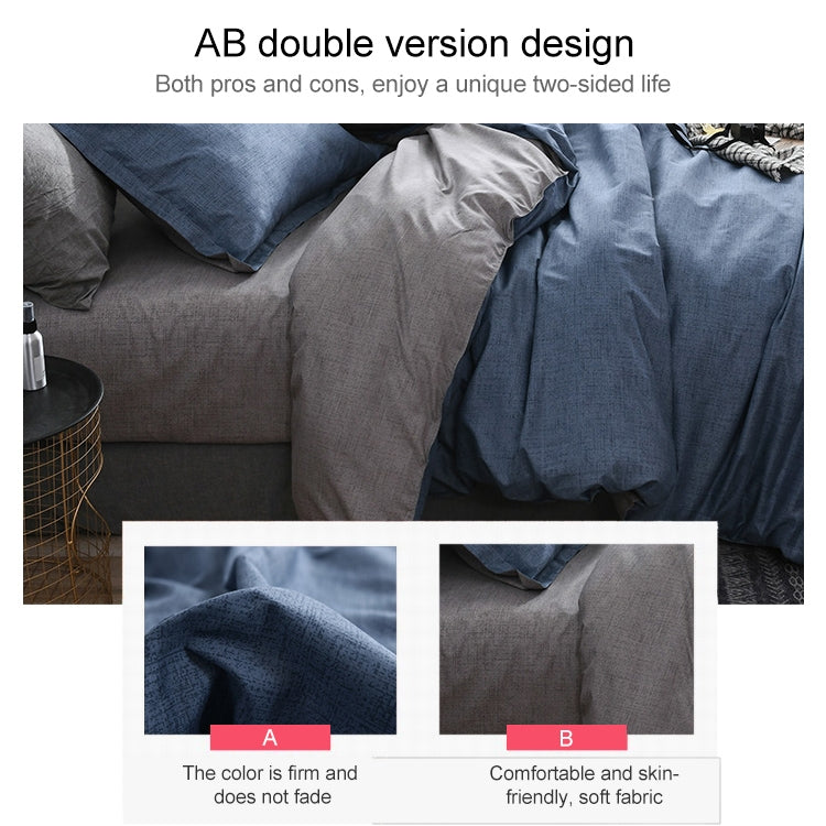 Bedding Set Solid Plaid Side Bed Comforter Duvet Cover Sheet Set, Size:168*229cm