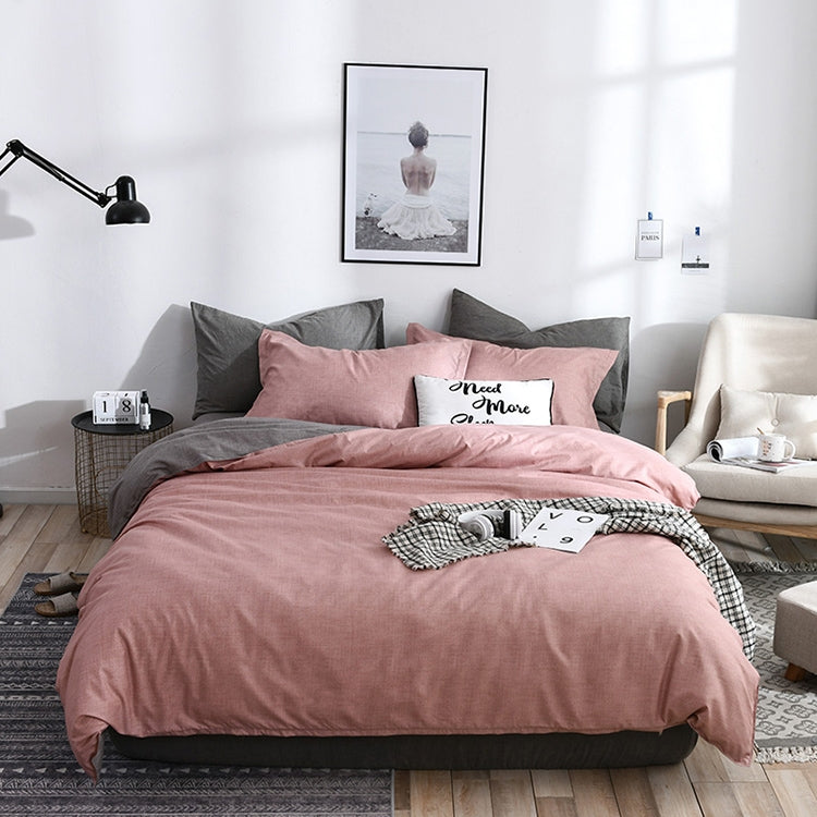 Bedding Set Solid Plaid Side Bed Comforter Duvet Cover Sheet Set, Size:200*230cm
