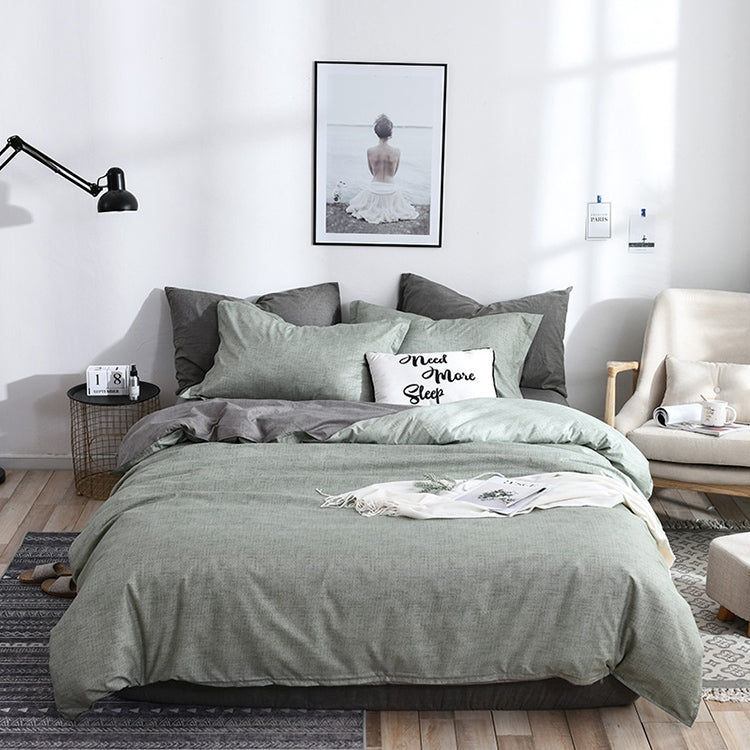 Bedding Set Solid Plaid Side Bed Comforter Duvet Cover Sheet Set, Size:200*230cm