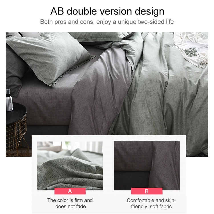 Bedding Set Solid Plaid Side Bed Comforter Duvet Cover Sheet Set, Size:200*230cm