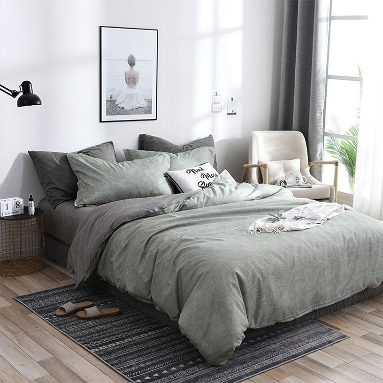 Bedding Set Solid Plaid Side Bed Comforter Duvet Cover Sheet Set, Size:260*230cm