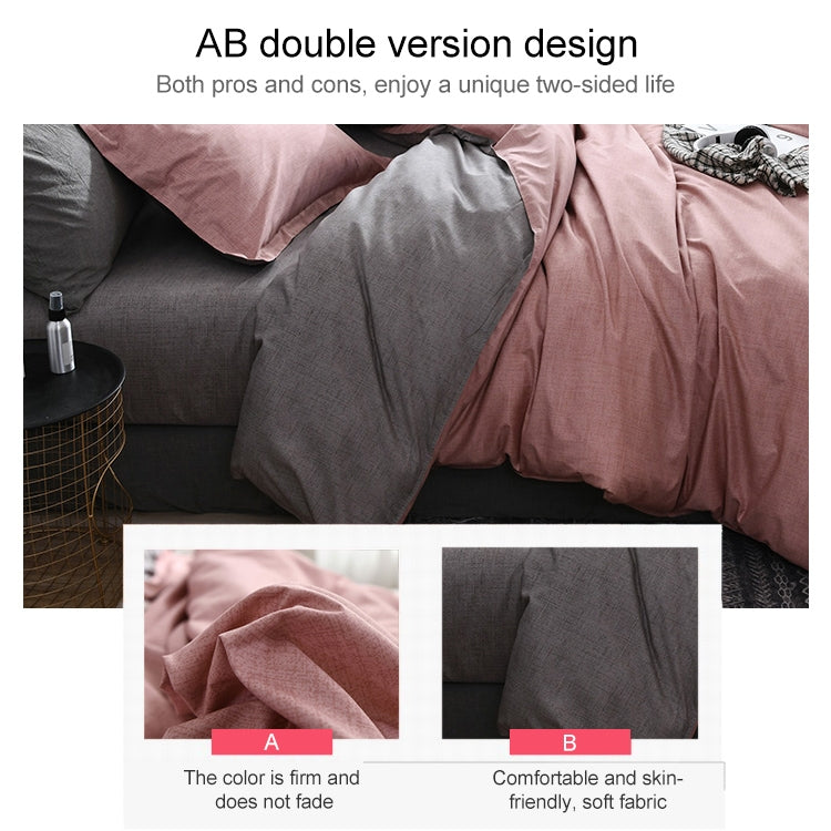 Bedding Set Solid Plaid Side Bed Comforter Duvet Cover Sheet Set, Size:135*200cm