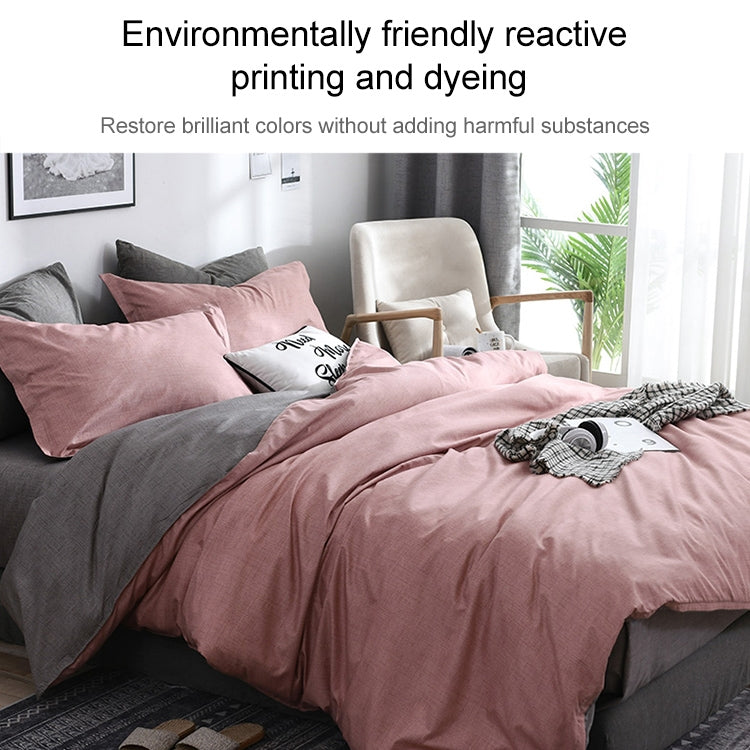 Bedding Set Solid Plaid Side Bed Comforter Duvet Cover Sheet Set, Size:200*200cm